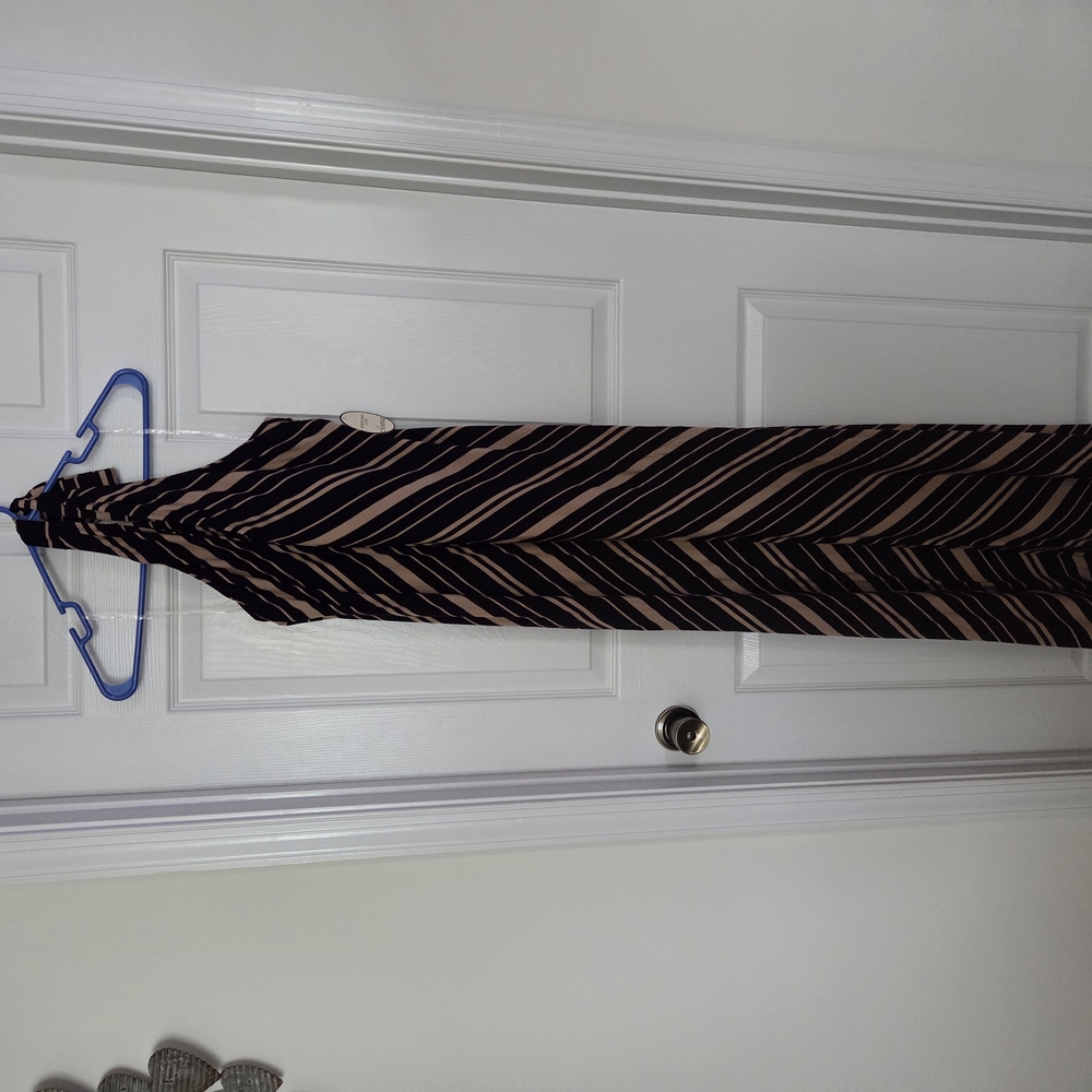 Soma Black and Tan Striped Maxi Dress